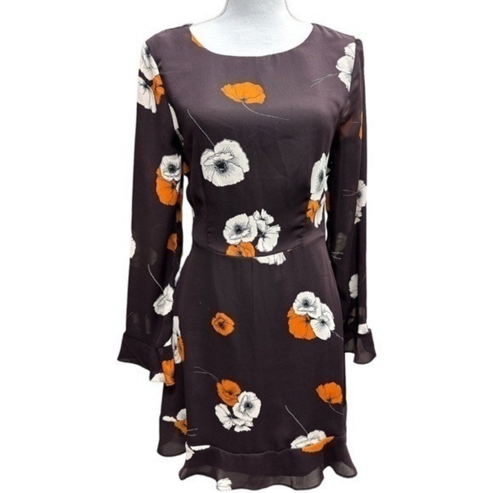 REVOLVE CUPCAKES AND CASHMERE Leena Long Sleeve Floral Dress Aubergine Size 2